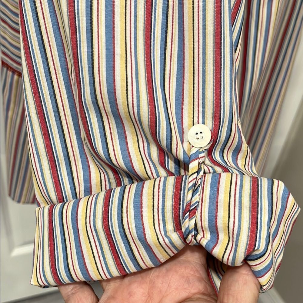 Napa Valley Vtg Patchwork Striped Button Down Shi… - image 7